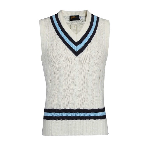 Sleeveless Cricket Sweater With Stripe - 53Sports & Fitness