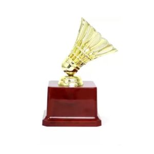 Metallic Fiber Badminton Trophy-53007