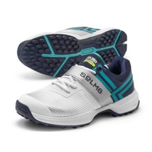 SOLM8S8 Cricket Shoes Rubber Spikes Navy Teal